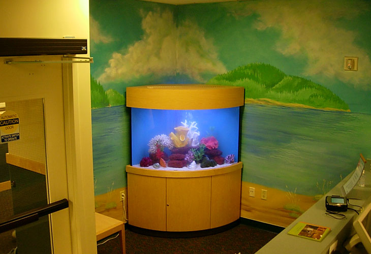 Corner Shaped Aquarium for Children's Area